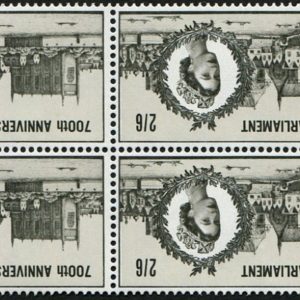 #516 GB 1965 Parliament 2/6d sg664wi WMK.INV BLOCK OF FOUR um (c£240)