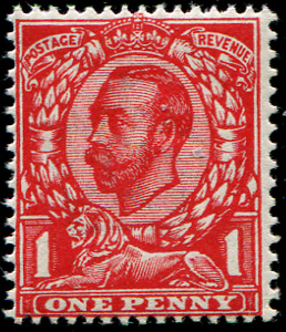 #404 GB 1911 1d sg341 VERY DEEP bright SCARLET um, superb fresh. (Spec N11/4), RPS Cert