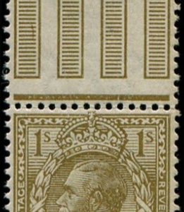 #433 GB 1912 1s sg395wk wmk inverted & reversed um, top marginal, fresh. (Spec N32/1.c)