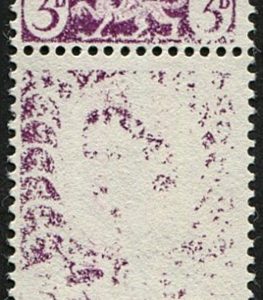 #497 GB 1958 Wales 3d sgW1 Spectacular DRY PRINT on vertical pair um