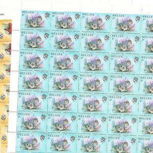 #057 Belize 1984 Fish: marine life 1c - 10c (perf 15) in um sheets of 50 c£107.50