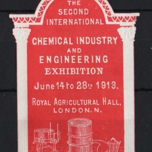 #550 GB 1913 Cinderella 2nd Chemical Industry & Engineering Exhibition, London