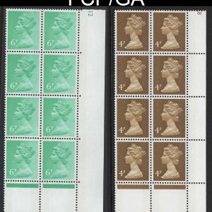 #661 GB 1971 Machin 4p & 6p FCP/GA in matching um corner blocks of 8 c£20