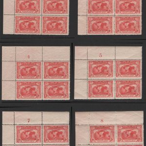 #018 Australia 1931 Kingsford Smith 2d um plate blocks of 4