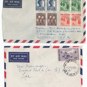#935 Papua New Guinea 1960s, 2x airmail covers, one with WEWAK cds