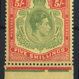 #066 Bermuda 1938 5s yellow-green & red/pale yellow perf 13, sg118f um