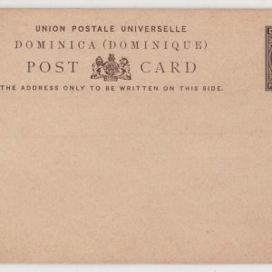 #132 Dominica 1886 1½d brown/buff postal card vf unused