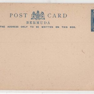 #059 Bermuda 1890 ½d blue/buff postal card, fine unused