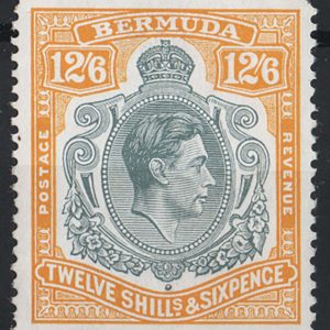 #071 Bermuda 1938 12/6d grey & pale orange perf 13, short corner perf otherwise vfm