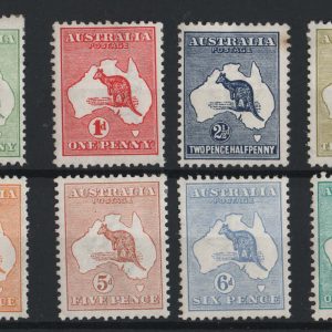 #015 Australia 1913 Mint range to 1s sg1-11, odd small imperfection, mostly fine