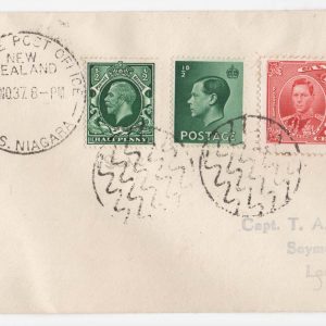 #919 New Zealand 1937 Neat cover with fine Marine Post Office RMS Niagara cds
