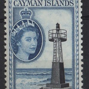 #111 Cayman Is 1953 4d black and greenish-blue um, scarce shade sg155a c£27