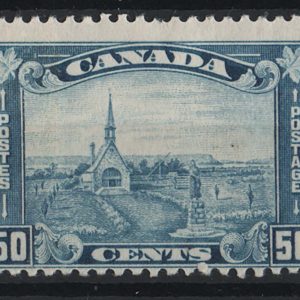 #096 Canada 1930 50c blue Acadian Church fresh mint, patchy gum with offset sg302