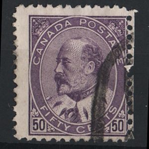 #089 Canada 1903 50c deep violet sg187 vgu c£150