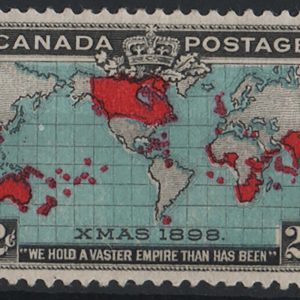 #087 Canada 1898 Christmas map 2c greenish-blue vf mint sg167 c£30