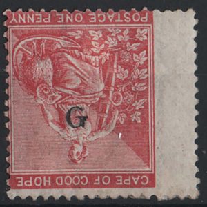 #798 Griqualand West 1878 1d carmine-red without frame, mint with type 15 'G' invert