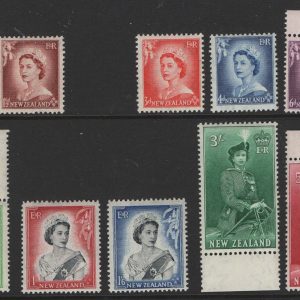 #922 New Zealand 1953 ½d - 10s um sg723-736 (missing 2d and 2/6d values) c£100+