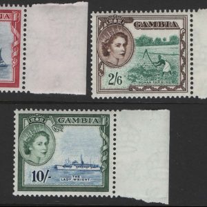 #160 Gambia 1953 1/3d - £1 - the top 7 values fine um sg179-185 c£142 as singles
