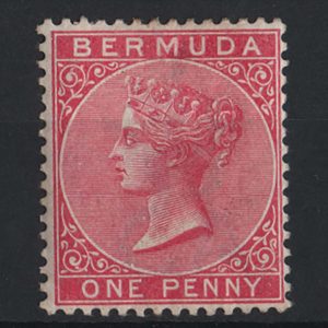 #058 Bermuda 1883 1d carmine-rose wmk CA f mint sg24 c£60