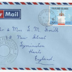 #140 Falklands 1977 First flight cover from Cape Pembroke Airfield 30 Nov 77
