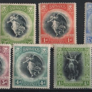 #053 Barbados 1920 Victory values to 3s f mint sg201, etc, v fresh c£99+
