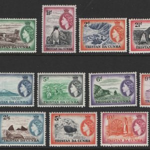 #982 Tristan 1954 ½d - 10s set of 14 um sg14-27 c£90