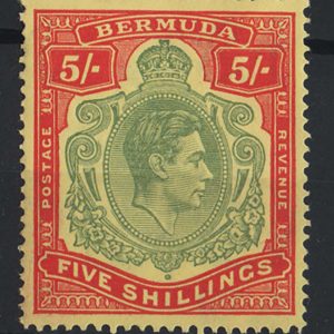 #064 Bermuda 1938 5s pale green & red/yellow um sg118a c£350