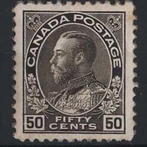 #092 Canada 1911 50c sepia f mint sg215 c£60