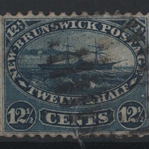 #892 New Brunswick 1860 12½c indigo vgu sg18 c£50