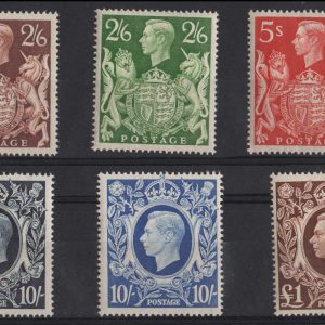 #593 GB 1939 Square high values set of 6 um sg476-478b