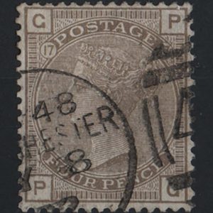 #380 GB 1880 4d grey-brown plate 18 sg160 vfu, crisp duplex