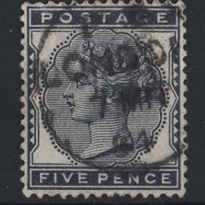 #390 GB 1880 5d indigo fu sg169, good deep colour