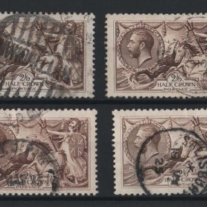#563 GB 1918 Bradbury 2/6d x4 different shades g-fu sg413a, etc