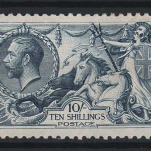 #568 GB 1918 Bradbury 10s f mint, short perf sg417, small area gum loss