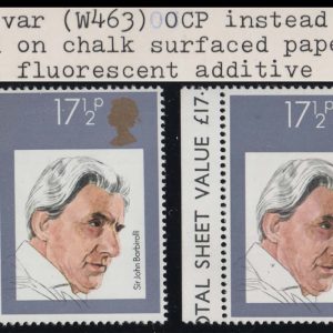 #681 GB 1980 Conductors 17½p chalky paper FBO variety fluorescent brightener