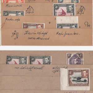 #840 Kenya Uganda Tanganyika 1938 Small m&u range with minor varieties