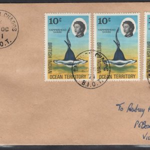 #075 British Indian Ocean 1971 Neat cover to Mahé, Seychelles with 'Salomon Chagos' cds