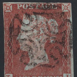 #211 GB 1841 1d red plate 33 TI fu, 4 margins (1 very close) c£60