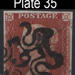 #226 GB 1841 1d red plate 35 FK vgu, 4 good margins, '6 in MX' sg8m c£160