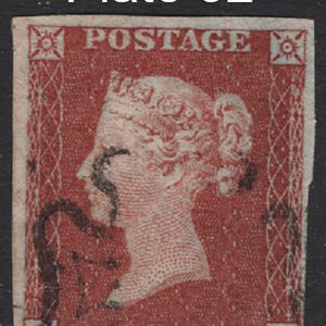 #210 GB 1841 1d red plate 32 QL fu, 4 good-large margins sg8 c£60