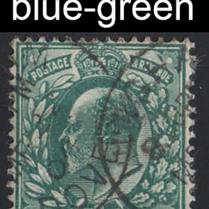#458 GB 1902 ½d Hendon shade 'very deep blue-green' fu sg215var