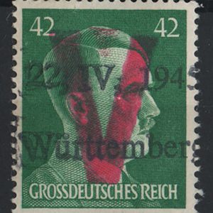 #778 Germany 1945 Liberation of Württemberg 22.IV.45 & V for Victory Overprinted