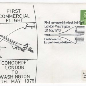 #675 GB 1976 Concorde: First Commercial flight cover London-Washington 24 May 1976