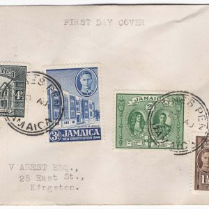 #834 Jamaica 1945 New Constitution 1½d - 4½d FDC sg134-137 with the scarcer Jones