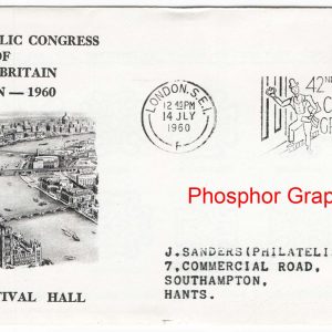#625 GB 1960 Phosphor Graphite 2½d fu on Philatelic Congress illustrated cover 14 July