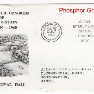 #624 GB 1960 Phosphor Graphite 2½d fu on Philatelic Congress illustrated cover 13 July