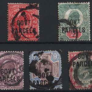 #731 GB Officials 1902 Gov't Parcels 1d - 1s gu sgO74-O78 c£447