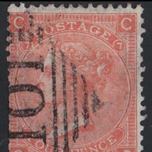 #831 Ireland 1865 4d plate 7 sg93 very rare 101 CARNEW Irish diamond cancel
