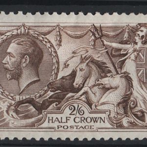 #565 GB 1918 Bradbury 2/6d chocolate-brown sg414 f mint seahorse odd nibbled perf