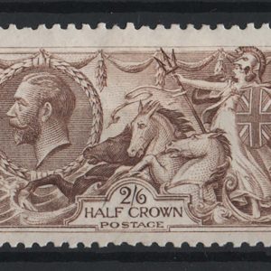 #566 GB 1918 Bradbury 2/6d pale brown sg415a f mint seahorse c£160